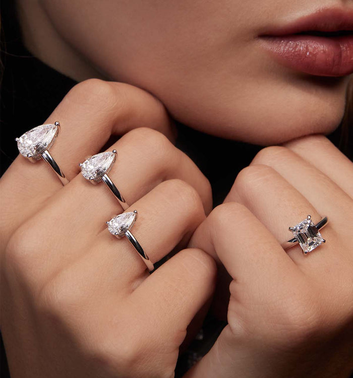 Apm Monaco Bague Diamant Solitaire Poire (2ct)