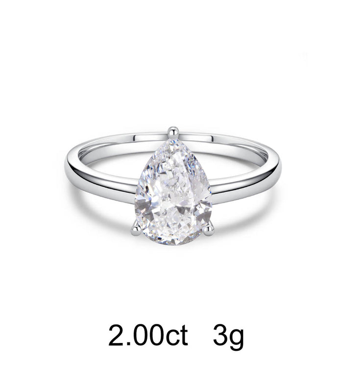 Apm Monaco Bague Diamant Solitaire Poire (2ct)