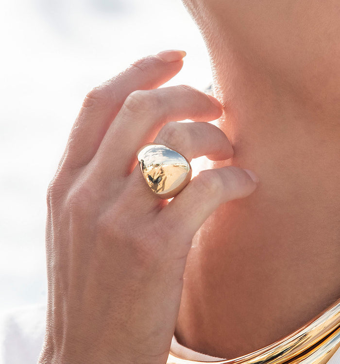 Apm Monaco Bague Dôme Argent Pur 999