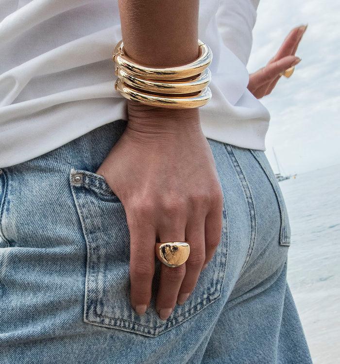 Apm Monaco Bague Dôme Argent Pur 999