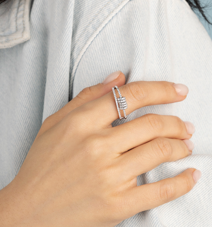 Apm Monaco Bague Double Avec Anneaux