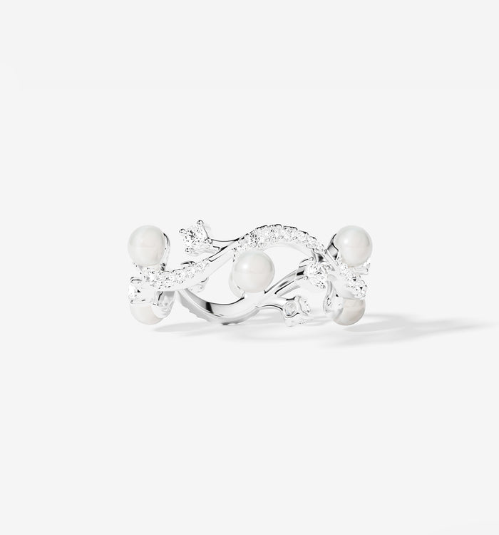 apm monaco Bague Fleurs avec Perles