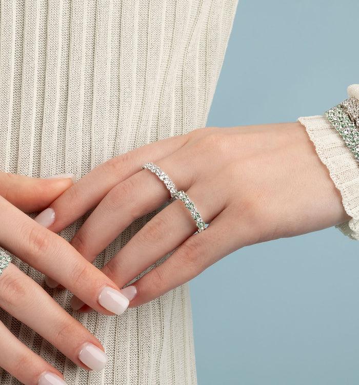 apm Monaco Bague Goutte Vert Pastel