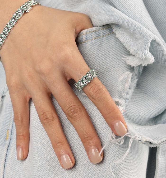 Apm Monaco Bague Goutte Vert Pastel