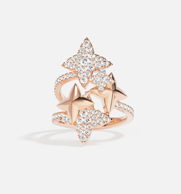 apm monaco Bague météorites or rose