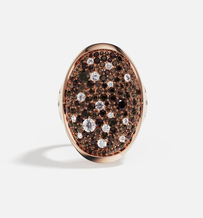 apm monaco Bague ovale chocolat