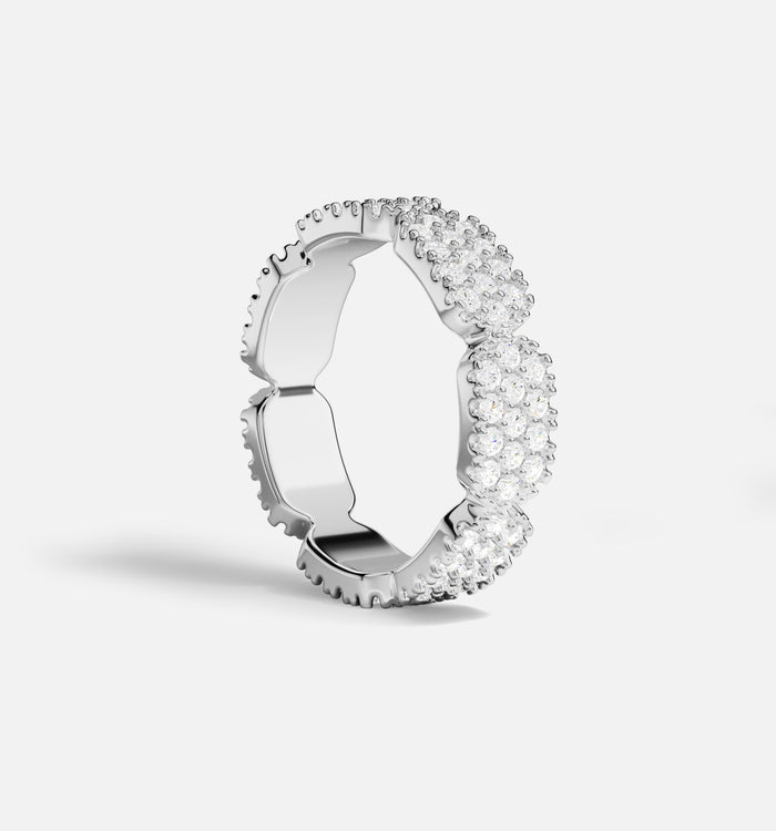 apm monaco Bague pavé argent