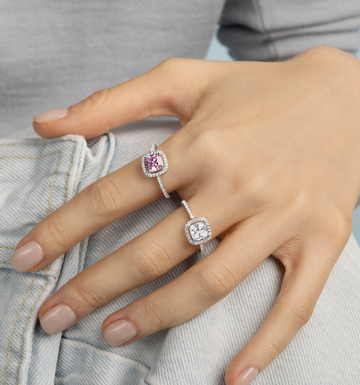 Apm Monaco Bague Pavé Carrée