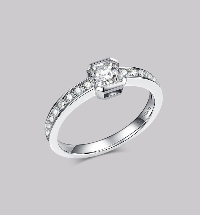 Apm Monaco Bague Pavé Diamant Asscher (0.57ct)