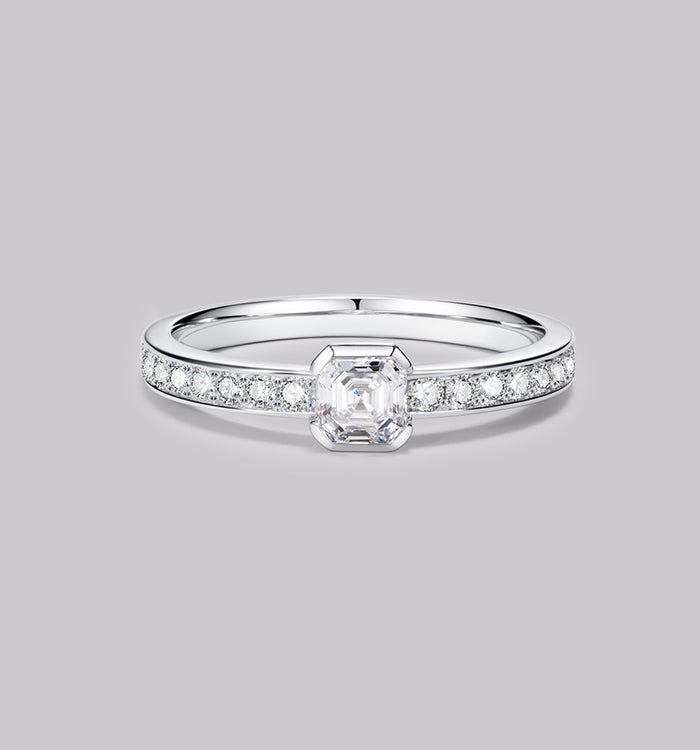 apm monaco Bague Pavé Diamant Asscher (0.57ct)