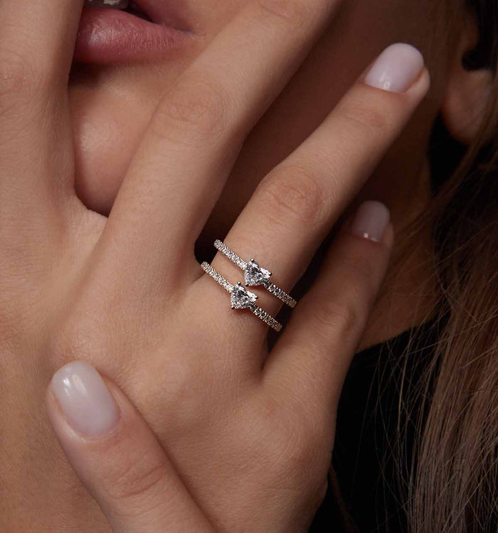 Apm Monaco Bague Pavé Diamant Cœur (0.48ct)