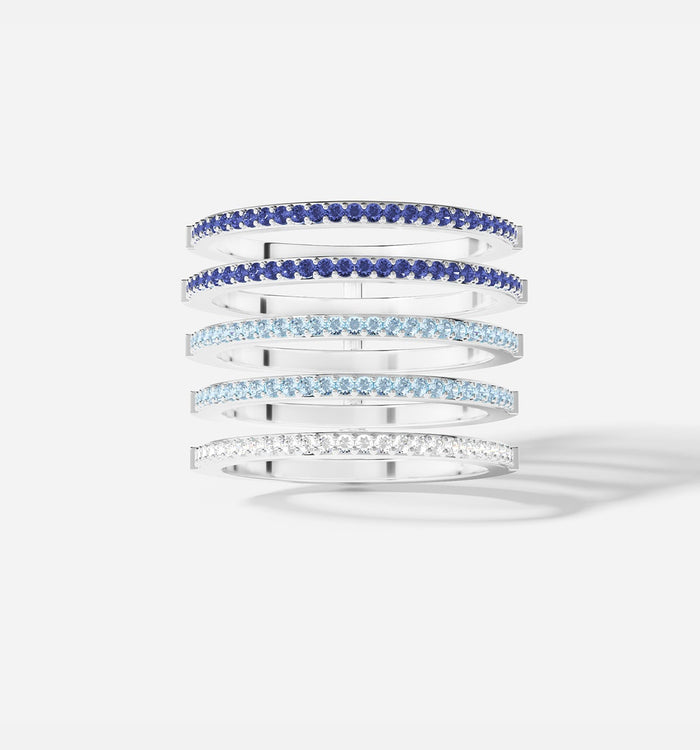 apm monaco Bague Pavé Linéaire Aqua