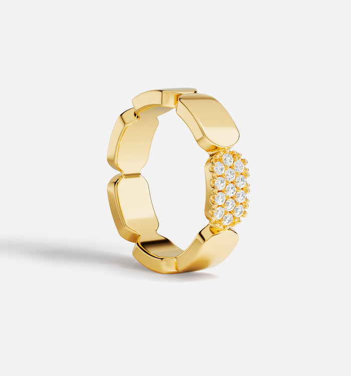 apm monaco Bague pavé or jaune