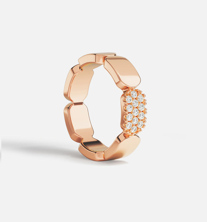 apm monaco Bague pavé or rose