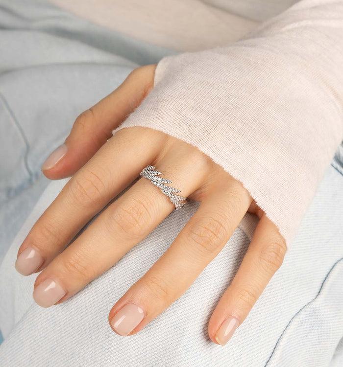 Apm Monaco Bague Pavé Palmier