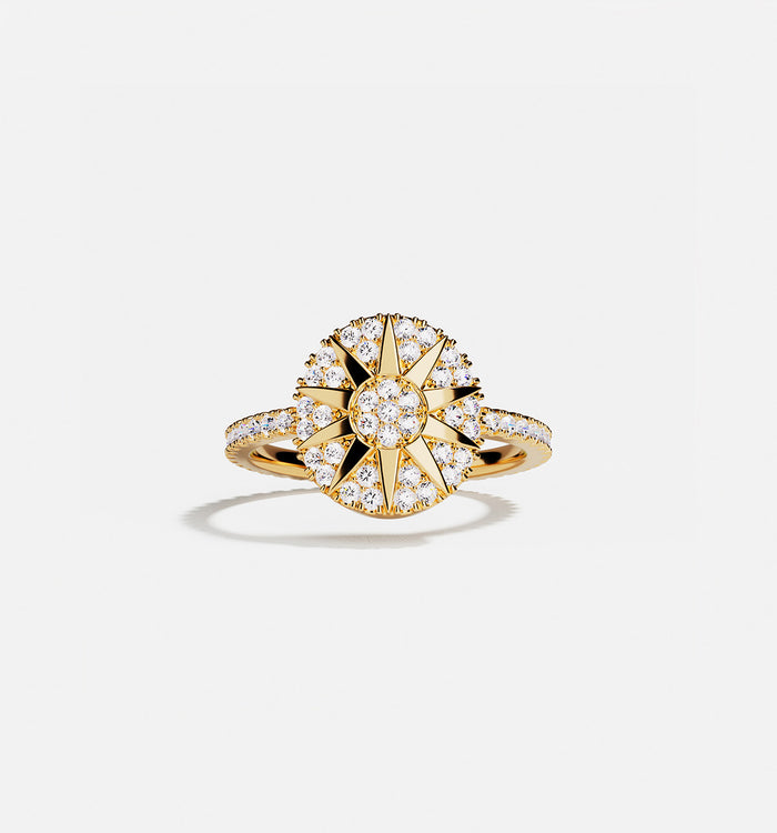 apm monaco Bague Soleil Pavé plaquée or 18 carats