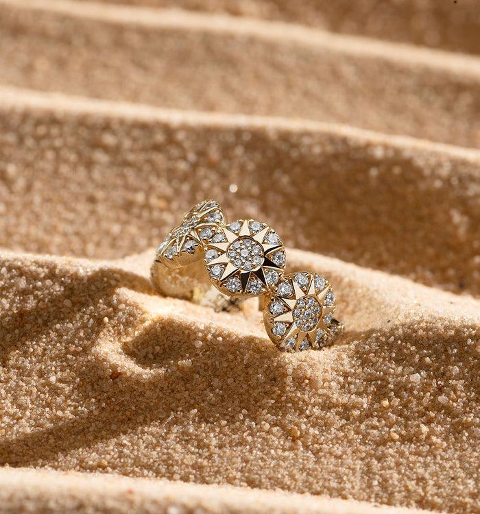 Apm Monaco Bague Soleil Plaquée Or 18 Carats