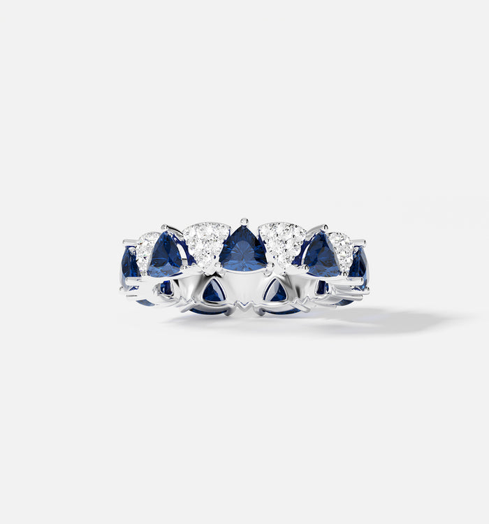 apm monaco Bague Triangle Pavé Bleu & Blanc