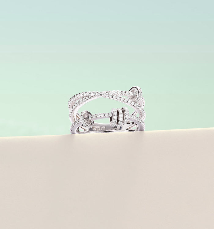 Apm Monaco Bague Triple Avec Anneaux Coulissants