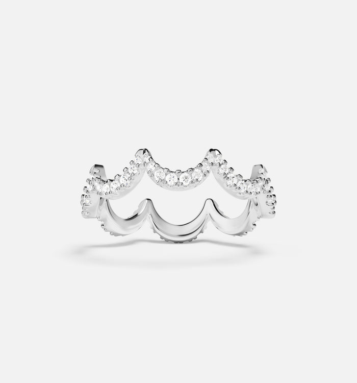 apm monaco Bague wavy argent