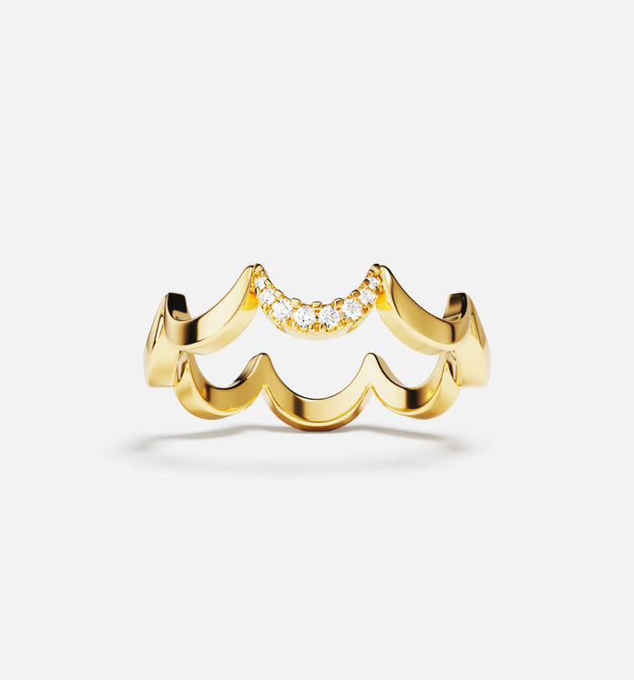 apm monaco Bague wavy or jaune