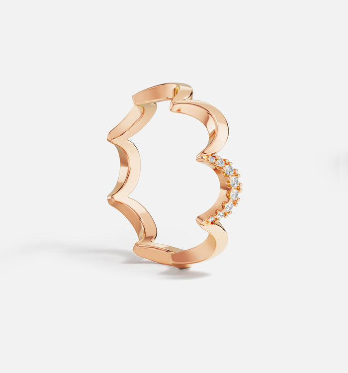 Apm Monaco Bague Wavy Or Rose