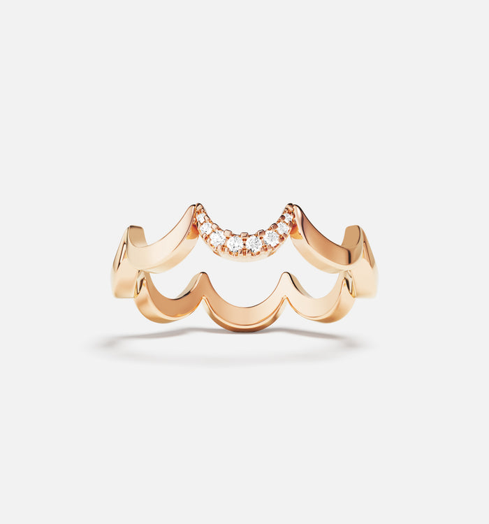 apm monaco Bague wavy or rose