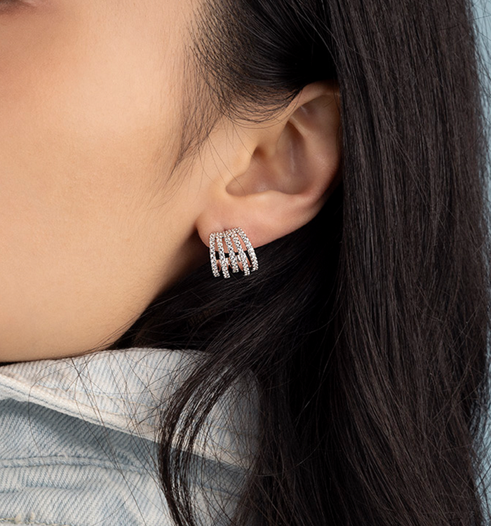 Apm Monaco Boucles D'Oreilles 5 Anneaux