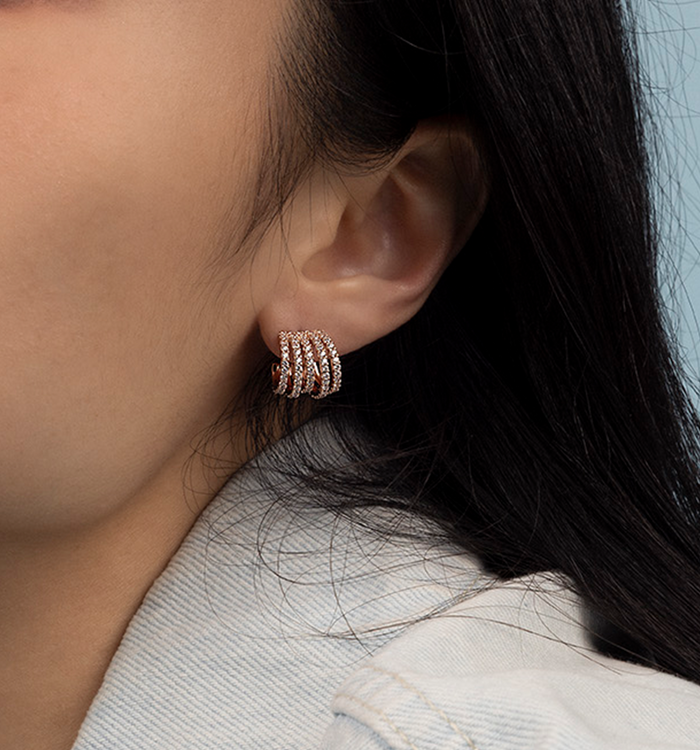 Apm Monaco Boucles D'oreilles 5 Anneaux