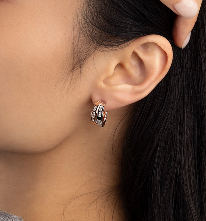 Apm Monaco Boucles D'Oreilles Code Morse TOI MOI