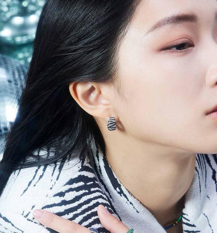 Apm Monaco Boucles D'Oreilles Créoles Zèbre