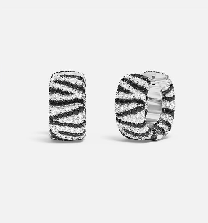 apm monaco Boucles d'Oreilles Créoles Zèbre