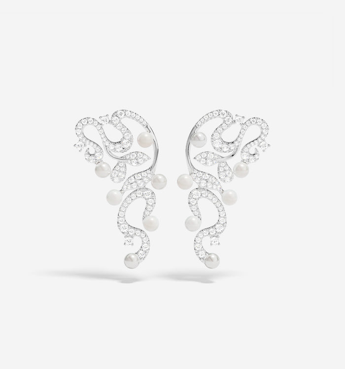 apm monaco Boucles d'oreilles Fleurs avec Perles