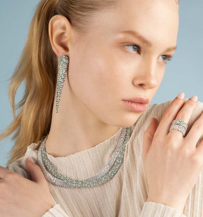 Apm Monaco Boucles D'Oreilles Goutte Vert Pastel