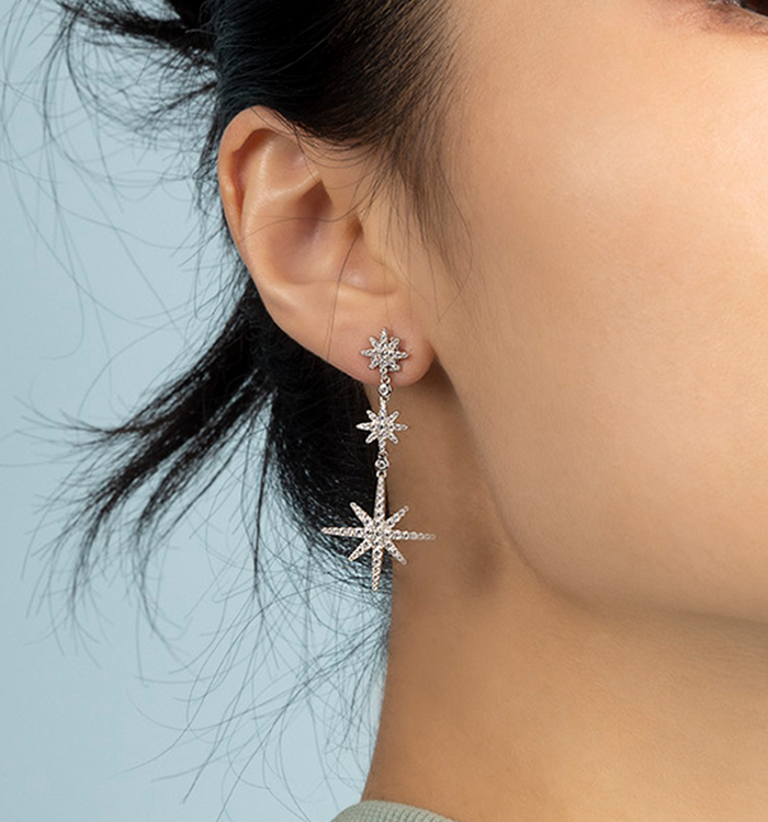 Apm Monaco Boucles D'Oreilles Triple Météorites