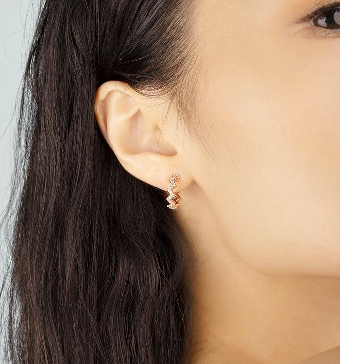 Apm Monaco Boucles D'Oreilles Up And Down Or Rose