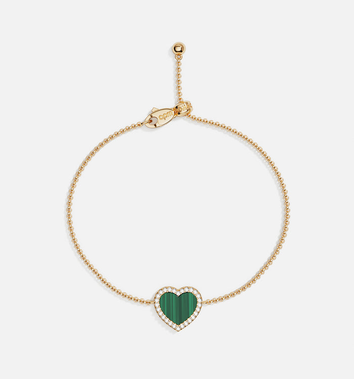 apm monaco Bracelet Ajustable Cœur Malachite