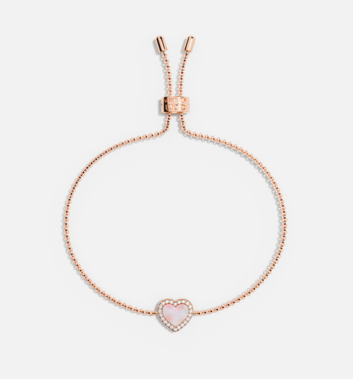 apm monaco Bracelet Ajustable Cœur Nacre Rose