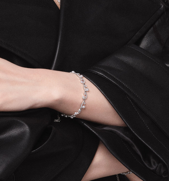 Apm Monaco Bracelet Ajustable Fleurs Avec Perles