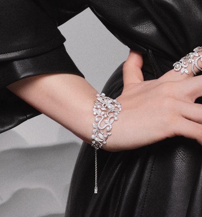 Apm Monaco Bracelet Ajustable Fleurs Avec Perles