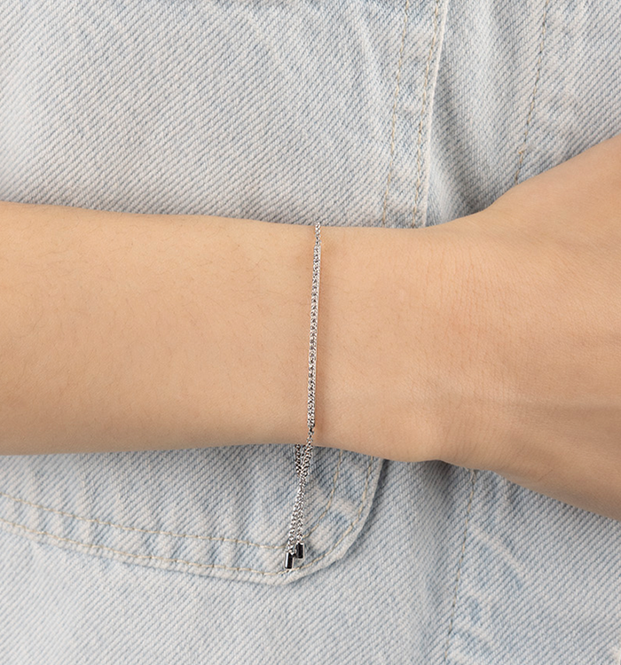 Apm Monaco Bracelet Ajustable Ligne Droite Sertie