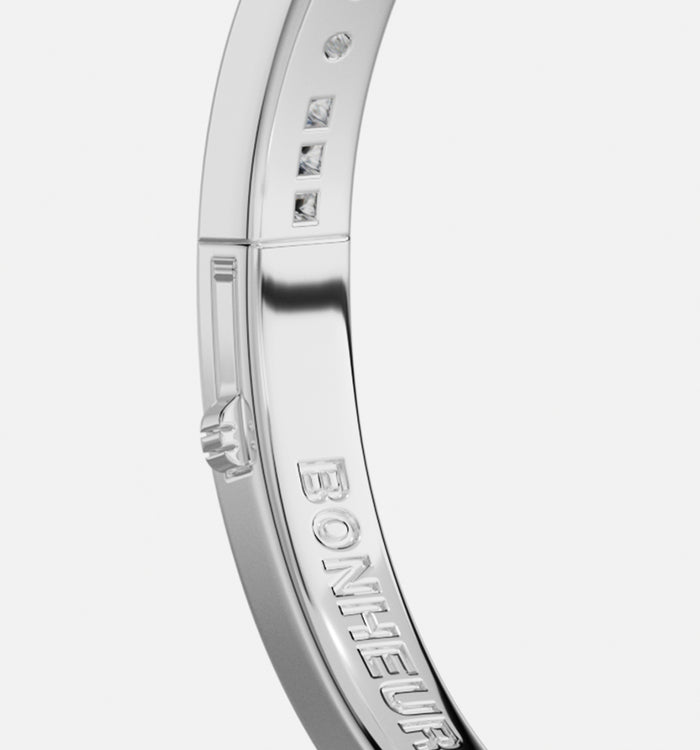 Apm Monaco Bracelet Jonc Code Morse BONHEUR - Argent
