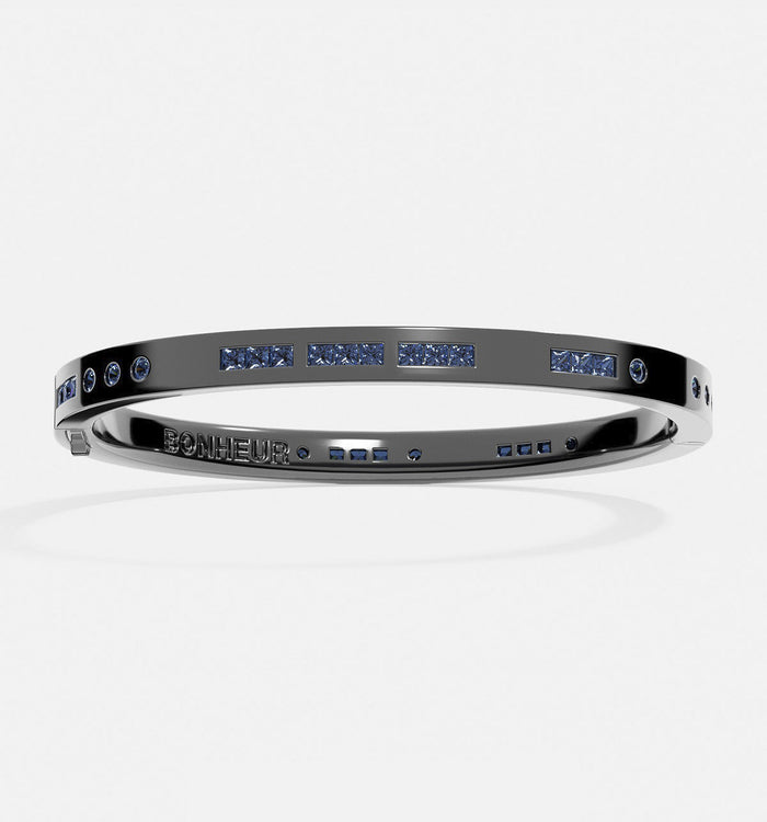 apm monaco Bracelet Jonc Code Morse Bonheur Bleu