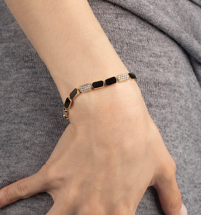 Apm Monaco Bracelet Or Jaune Pavé