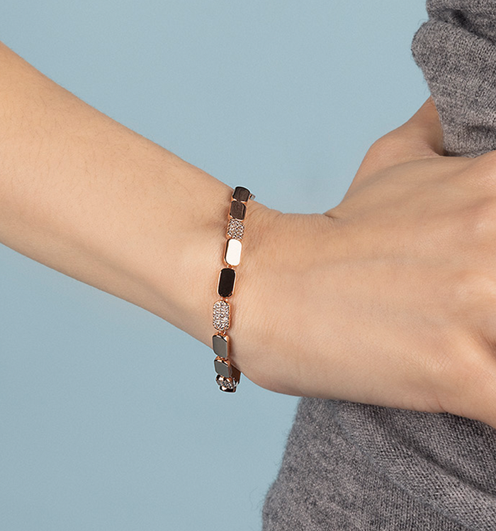 Apm Monaco Bracelet Or Rose Pavé