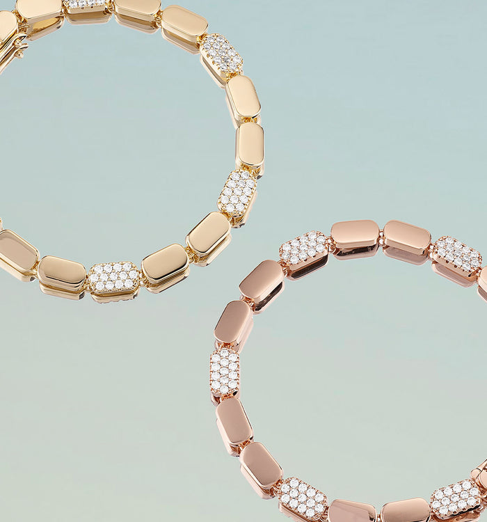 Apm Monaco Bracelet Or Rose Pavé