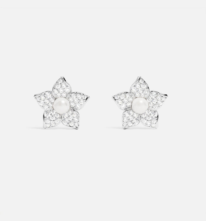 apm monaco Clous D'Oreilles Fleur Avec Perles