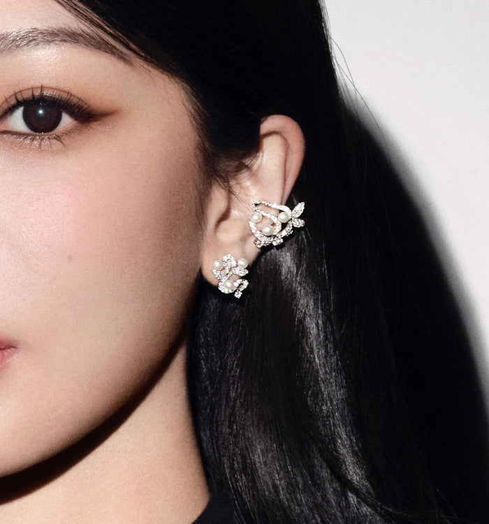 Apm Monaco Clous D'oreilles Fleurs Avec Perles