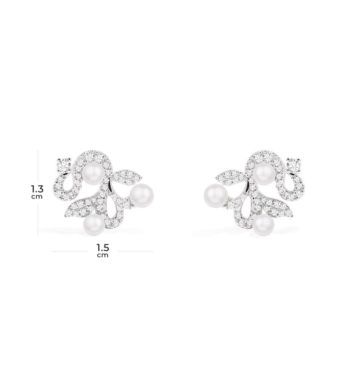 Apm Monaco Clous D'oreilles Fleurs Avec Perles