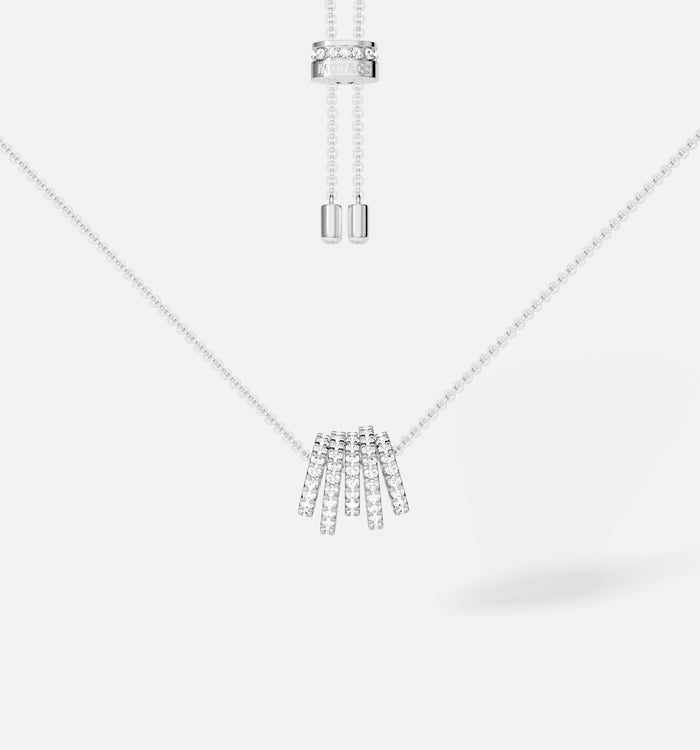 apm monaco Collier Ajustable Anneaux Blancs